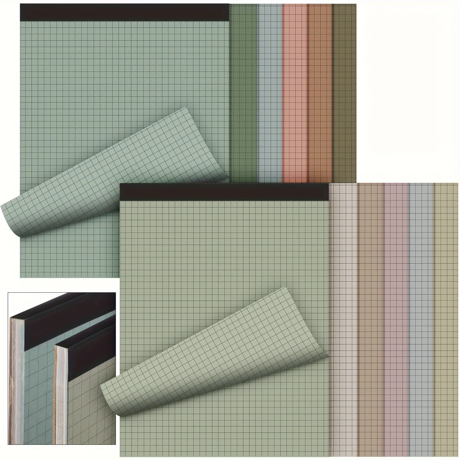 10Pack Pastel Color Graph Paper Pads for Office  School