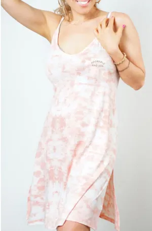 Adorable Bad Ass Pink Tie Dye Slip Dress
