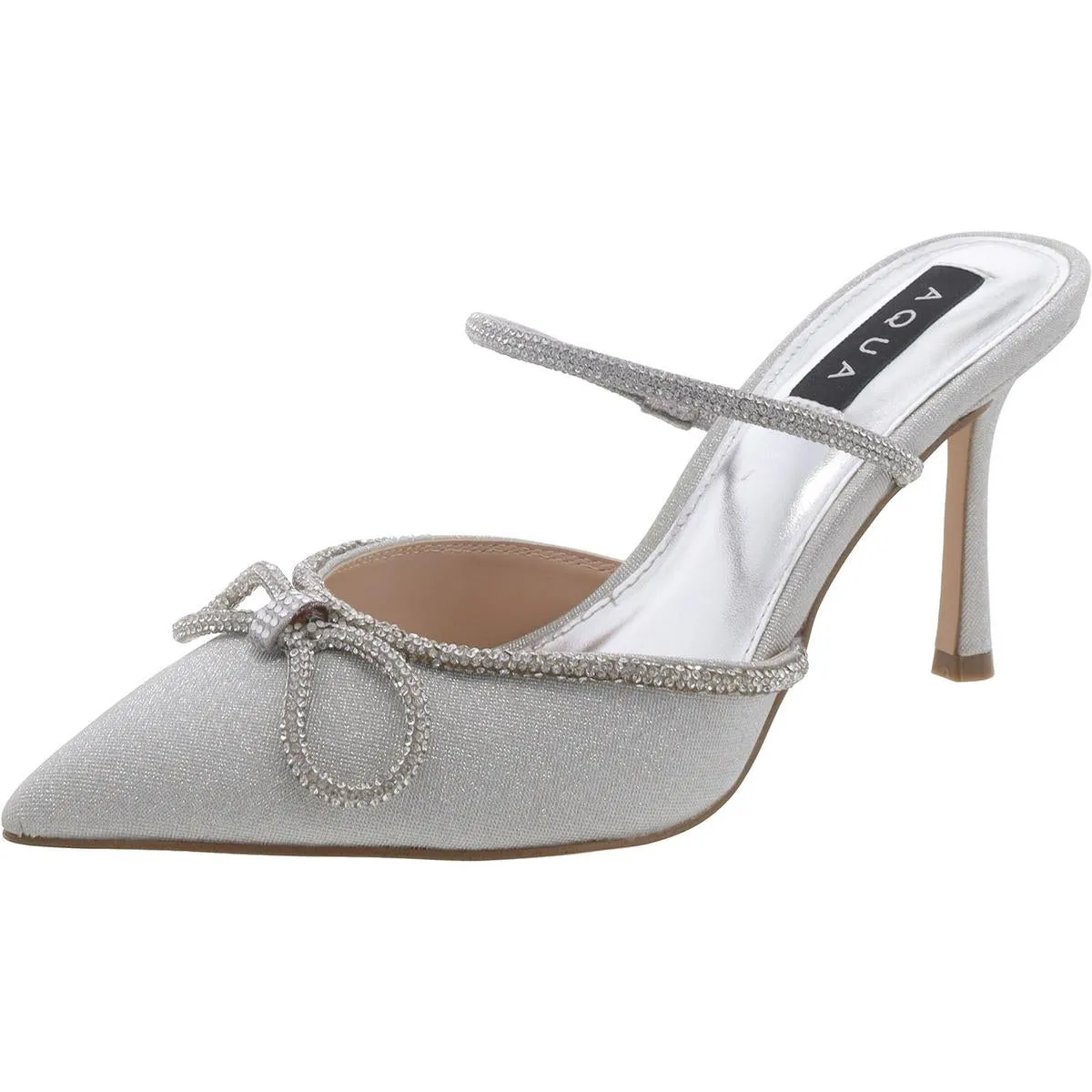 Aqua Womens Jewel Metallic Embellished Pumps