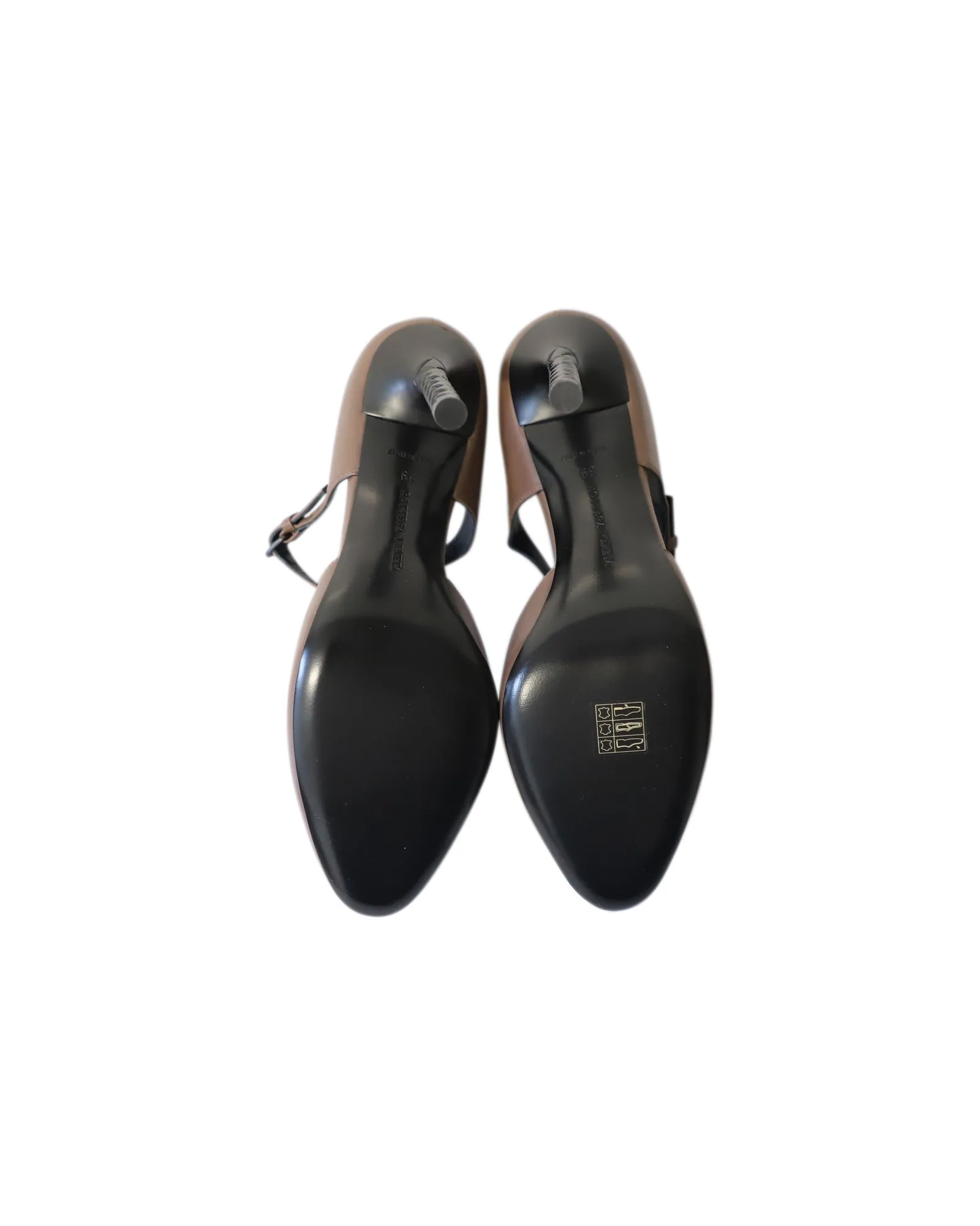 Bottega Veneta Mary Jane Pumps in Brown Lambskin Leather