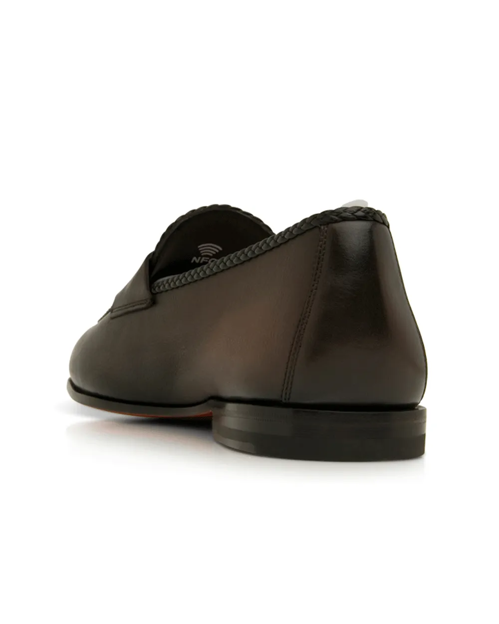 Braided Penny Loafer in Dark Brown