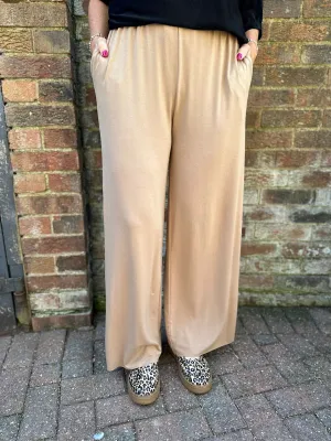 Camel Wide Leg Relaxed Trousers Tammy