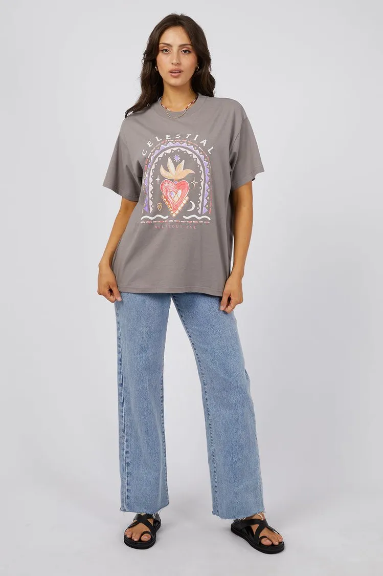 Celestial Oversized Tee | Charcoal