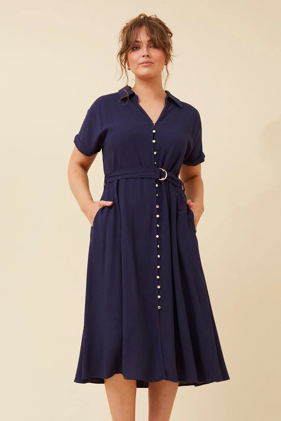 CHAPEL LINEN SHIRT DRESS