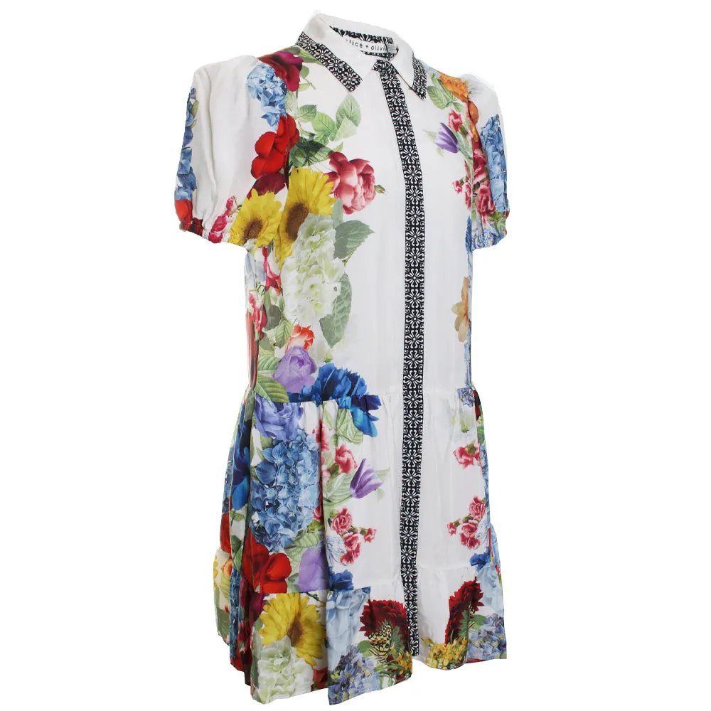 Claire Short Sleeve Tiered Mini Dress