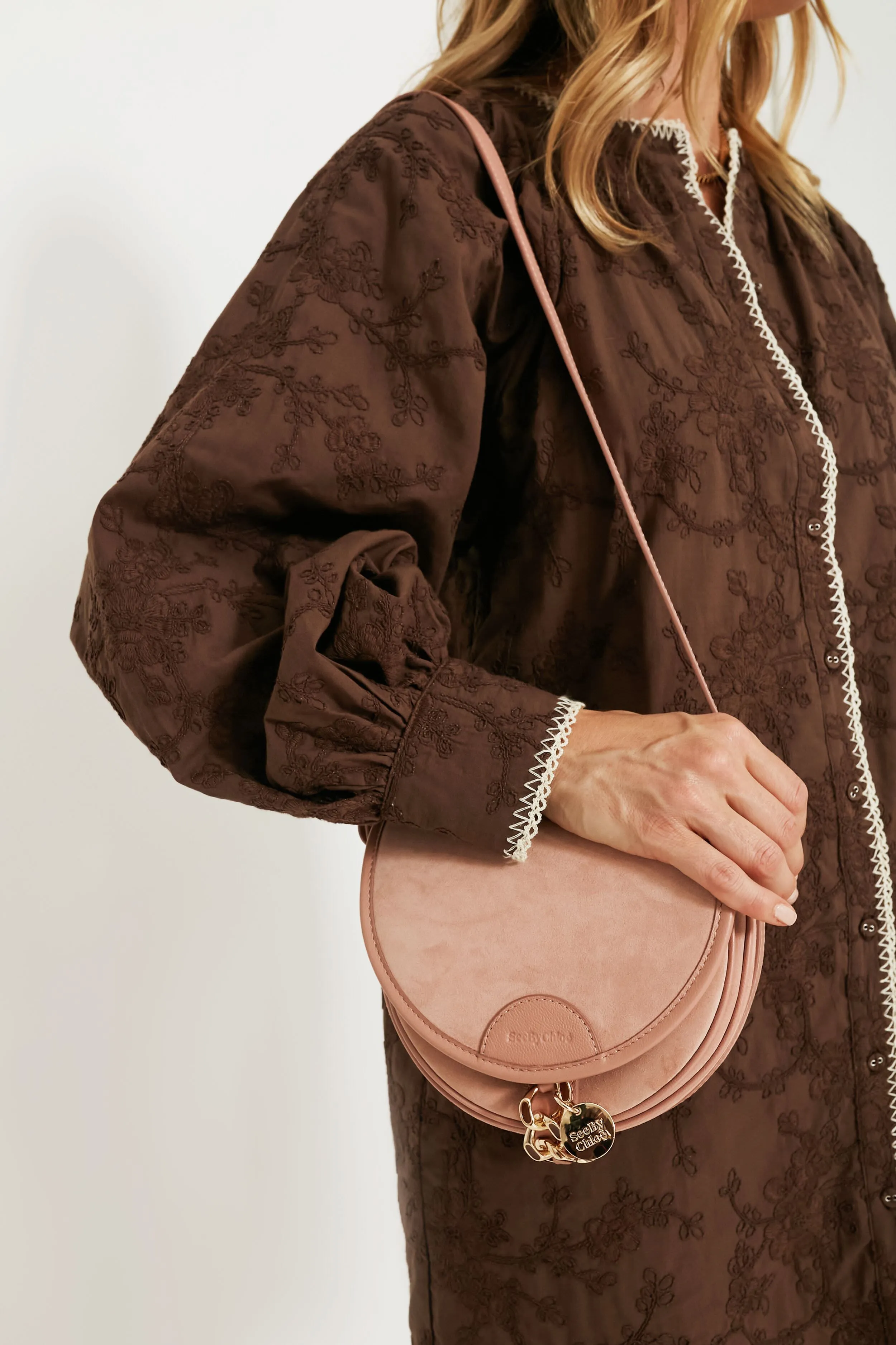 Coffee Pink Suede Mara Bag