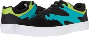 DC Boy's Kalis Vulc Youth Skate Shoe, Black/Green/Orange, 13 Big Kid