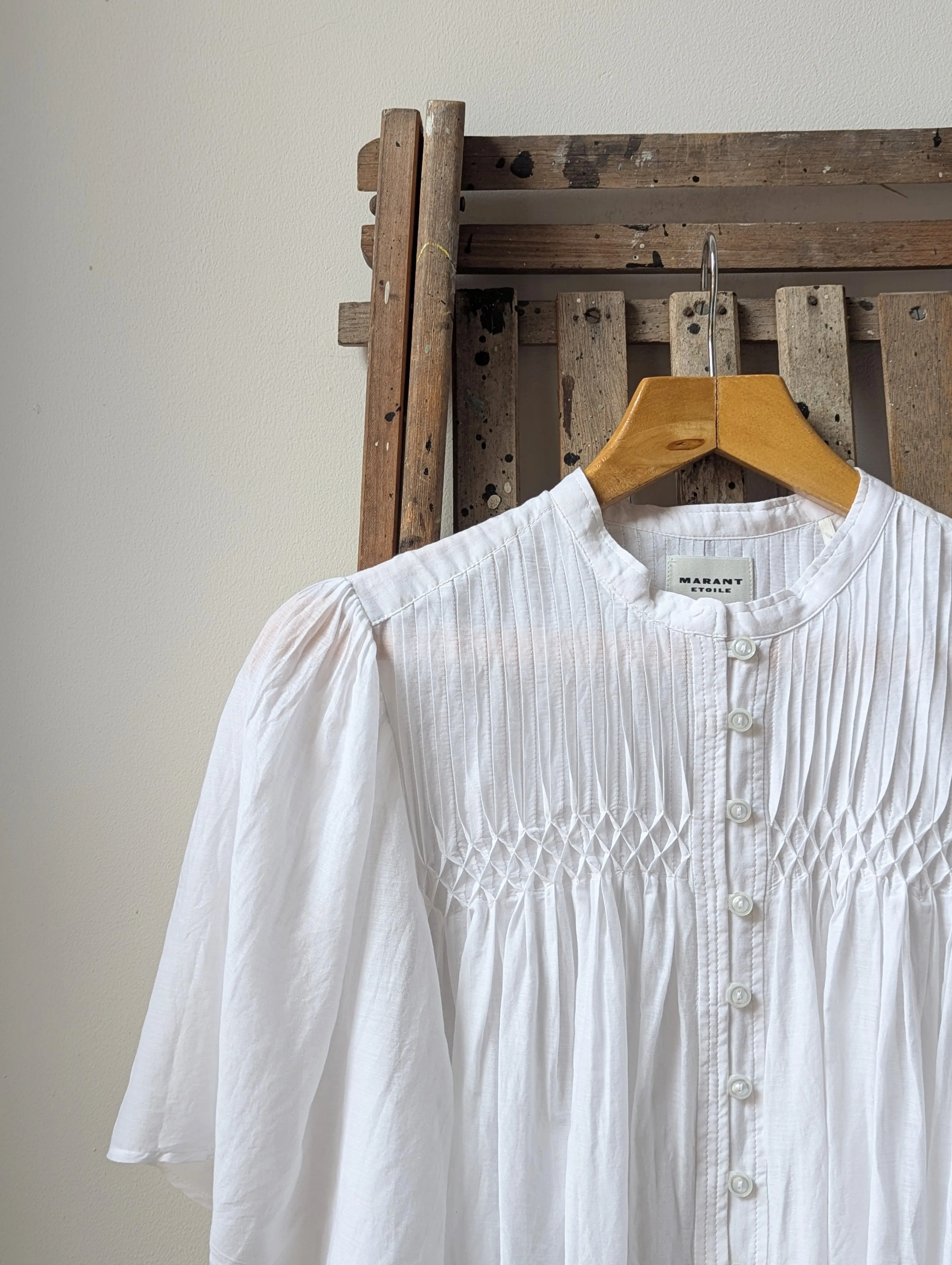 Destiny White Cotton Voile Blouse