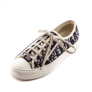 Dior Deep Blue Oblique Embroidered Walk'N'Dior Low Top Sneakers Size US 6.5 | EU 36.5