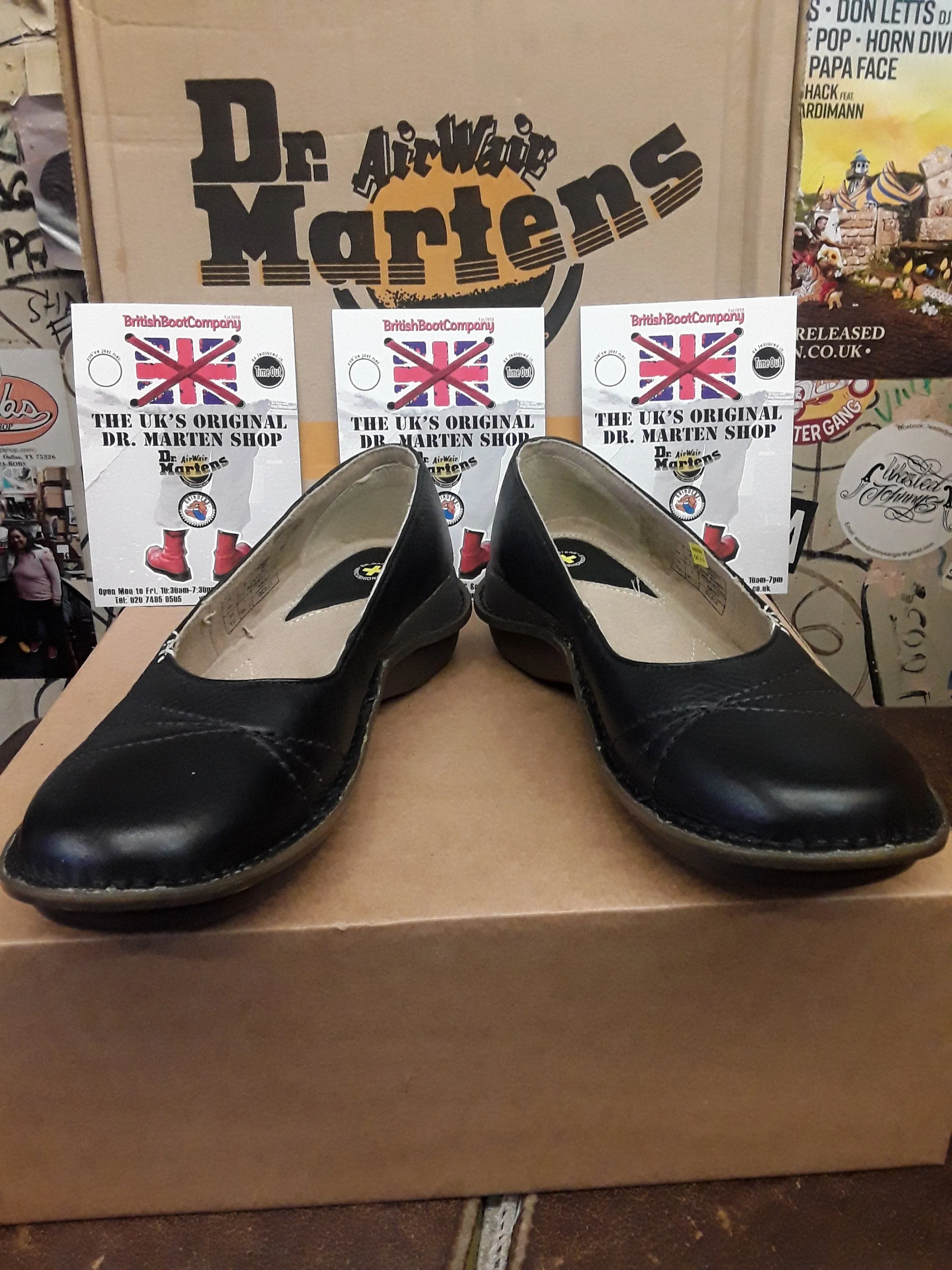 Dr Martens Slip On Shoe / size UK5 / Black Soft Leather / Womens Loafers