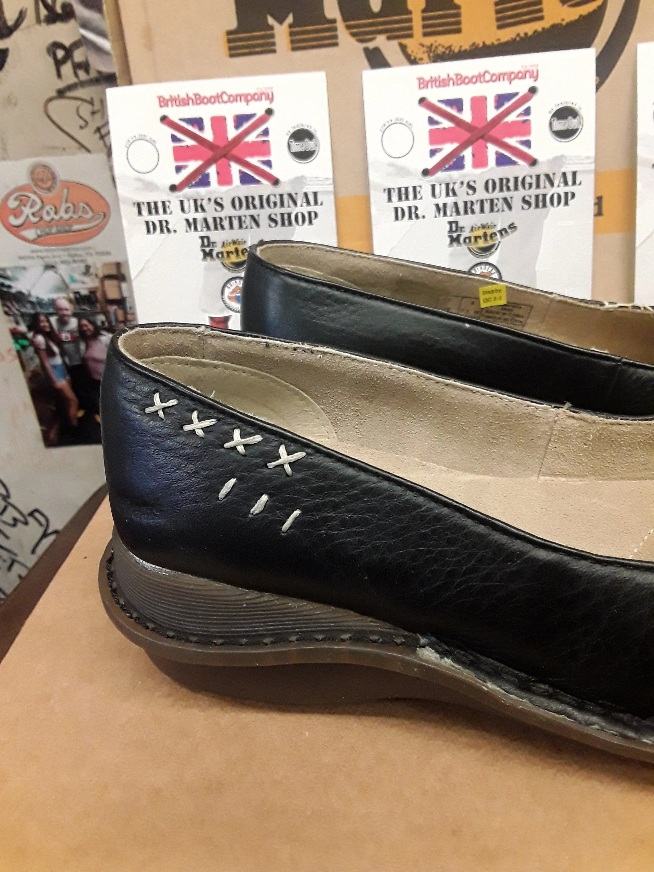 Dr Martens Slip On Shoe / size UK5 / Black Soft Leather / Womens Loafers