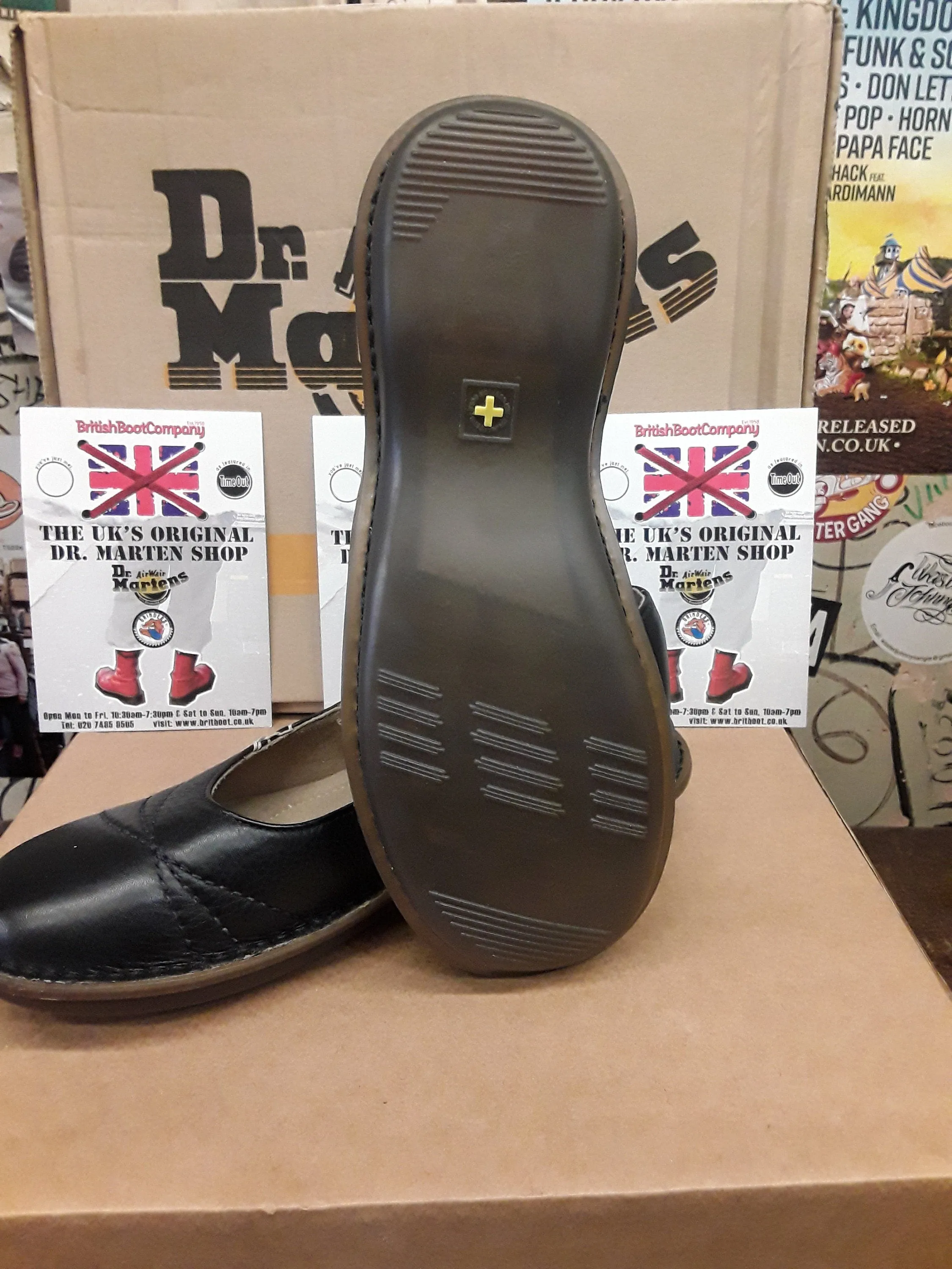 Dr Martens Slip On Shoe / size UK5 / Black Soft Leather / Womens Loafers
