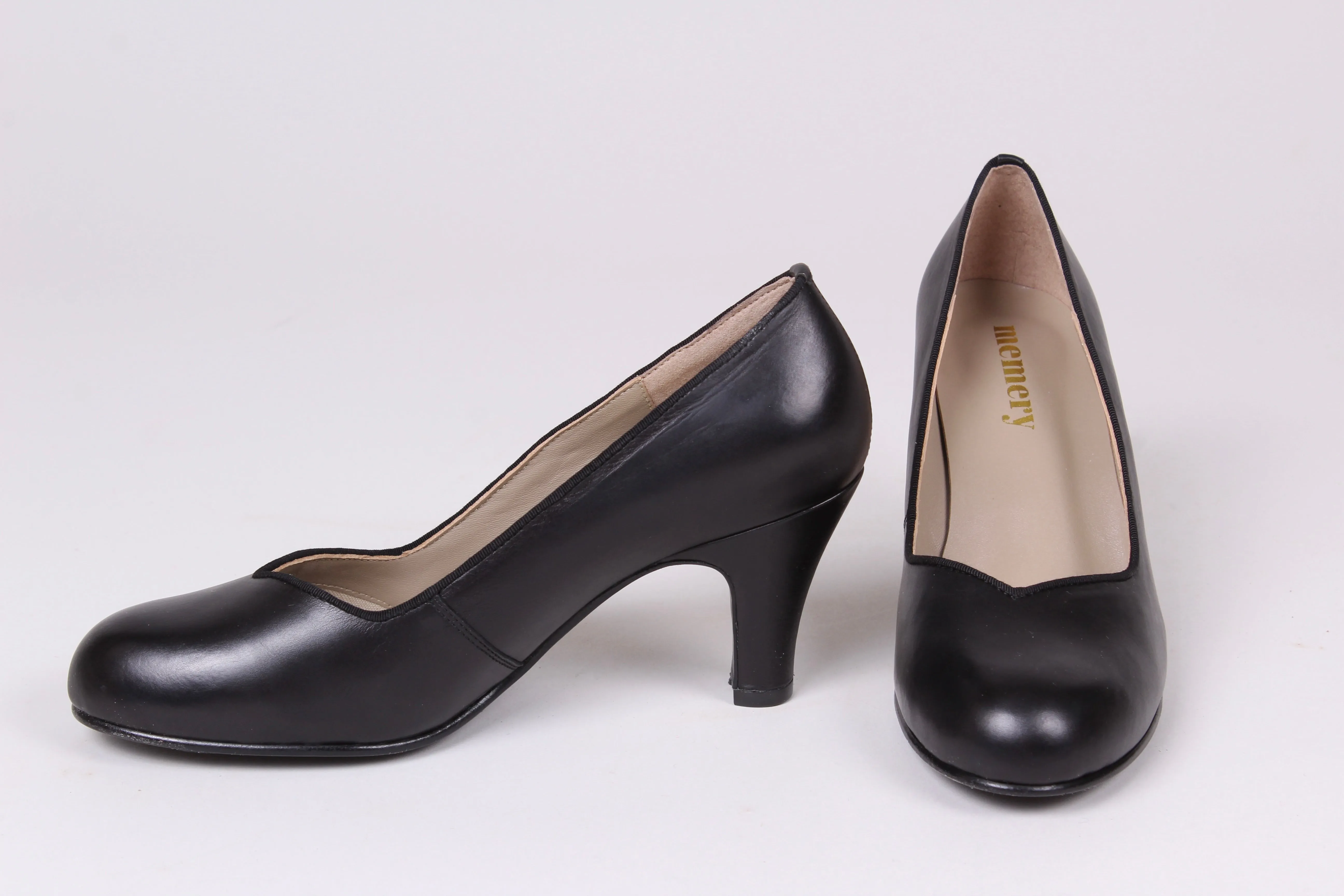 Early 50's pump - vintage style in leather - Black - Julia