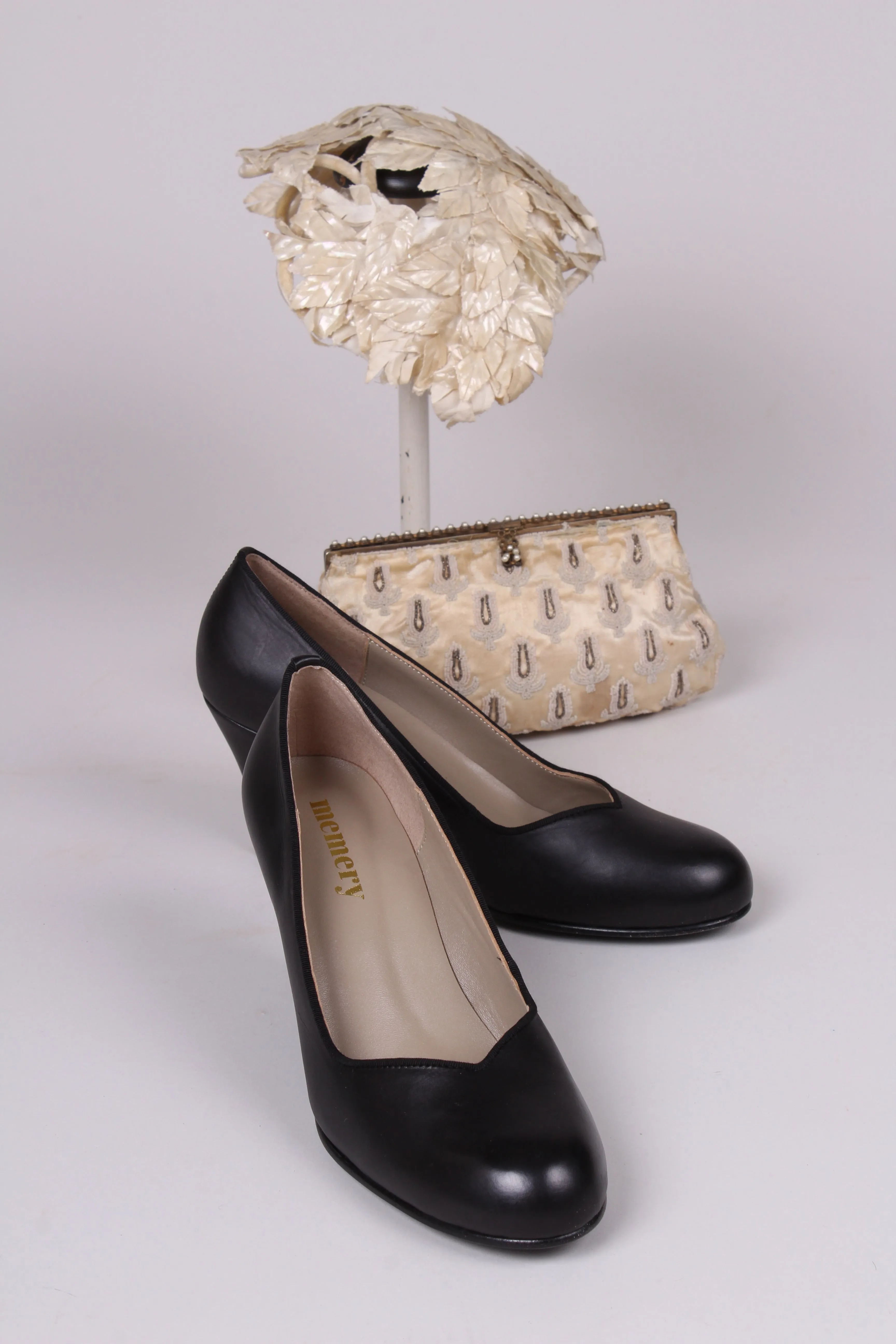 Early 50's pump - vintage style in leather - Black - Julia
