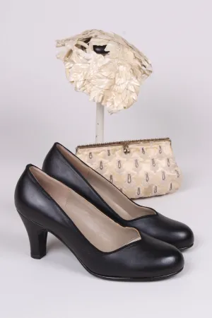 Early 50's pump - vintage style in leather - Black - Julia
