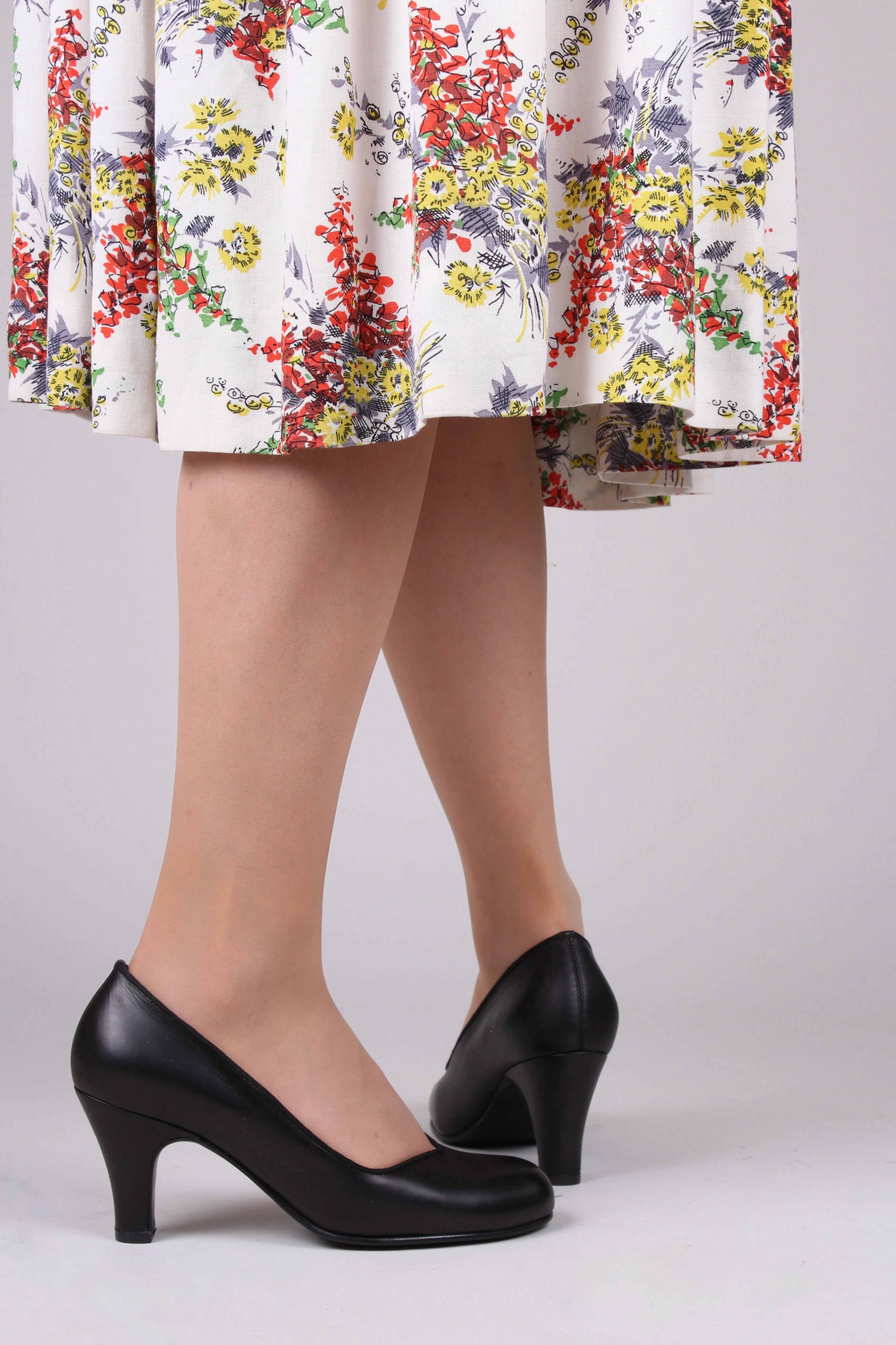 Early 50's pump - vintage style in leather - Black - Julia