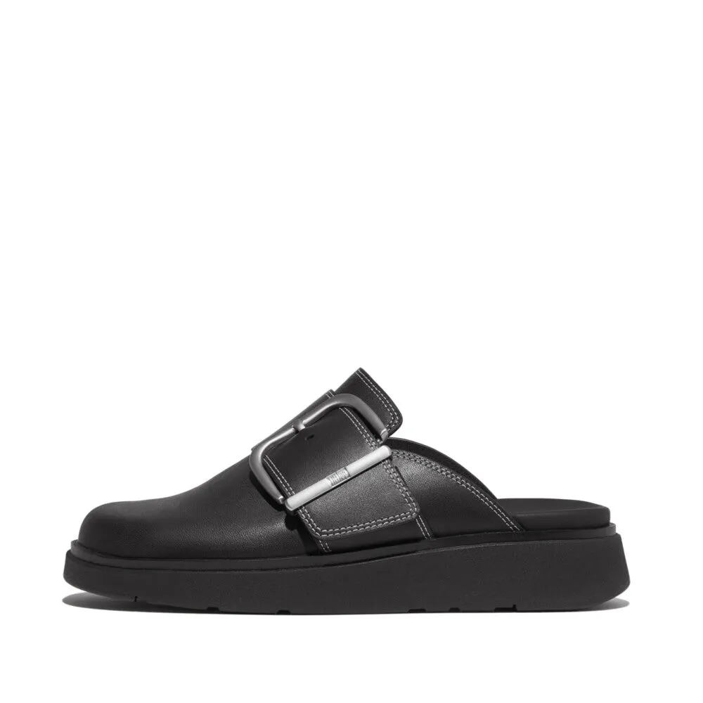 FitFlop x Song Hye Kyo <br>GEN-FF Maxi-Buckle Contrast-Stitch Leather Mules