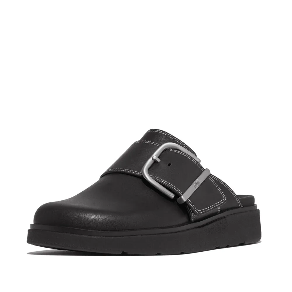 FitFlop x Song Hye Kyo <br>GEN-FF Maxi-Buckle Contrast-Stitch Leather Mules