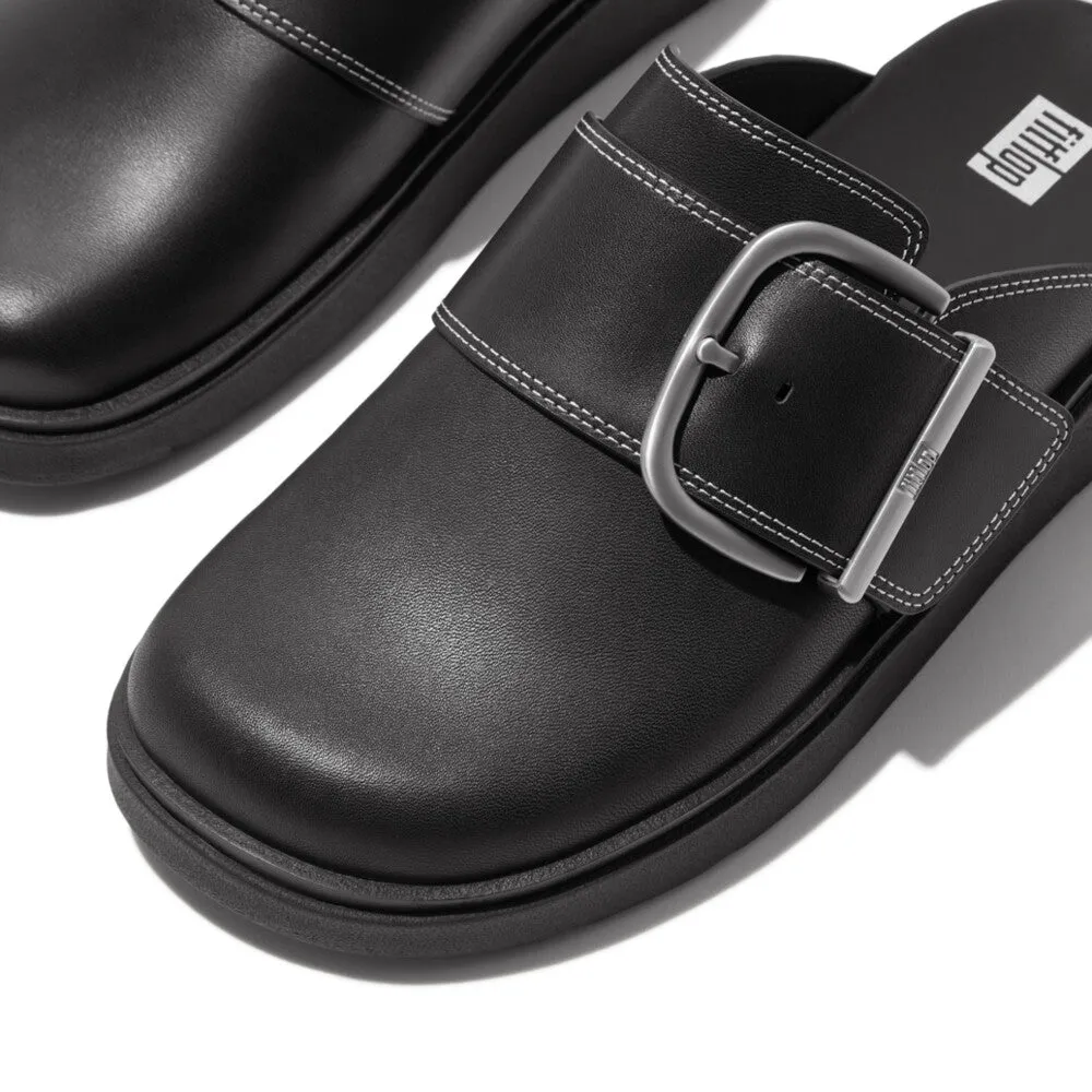 FitFlop x Song Hye Kyo <br>GEN-FF Maxi-Buckle Contrast-Stitch Leather Mules