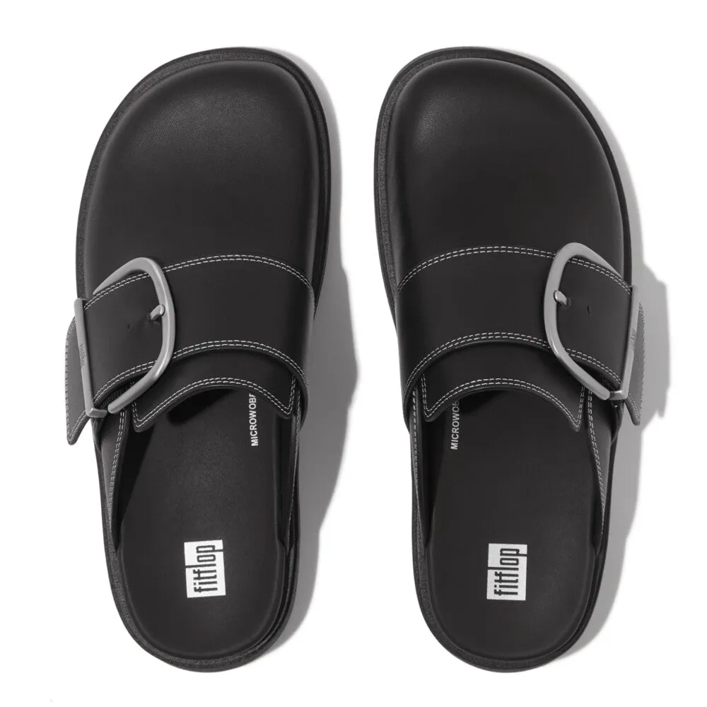 FitFlop x Song Hye Kyo <br>GEN-FF Maxi-Buckle Contrast-Stitch Leather Mules
