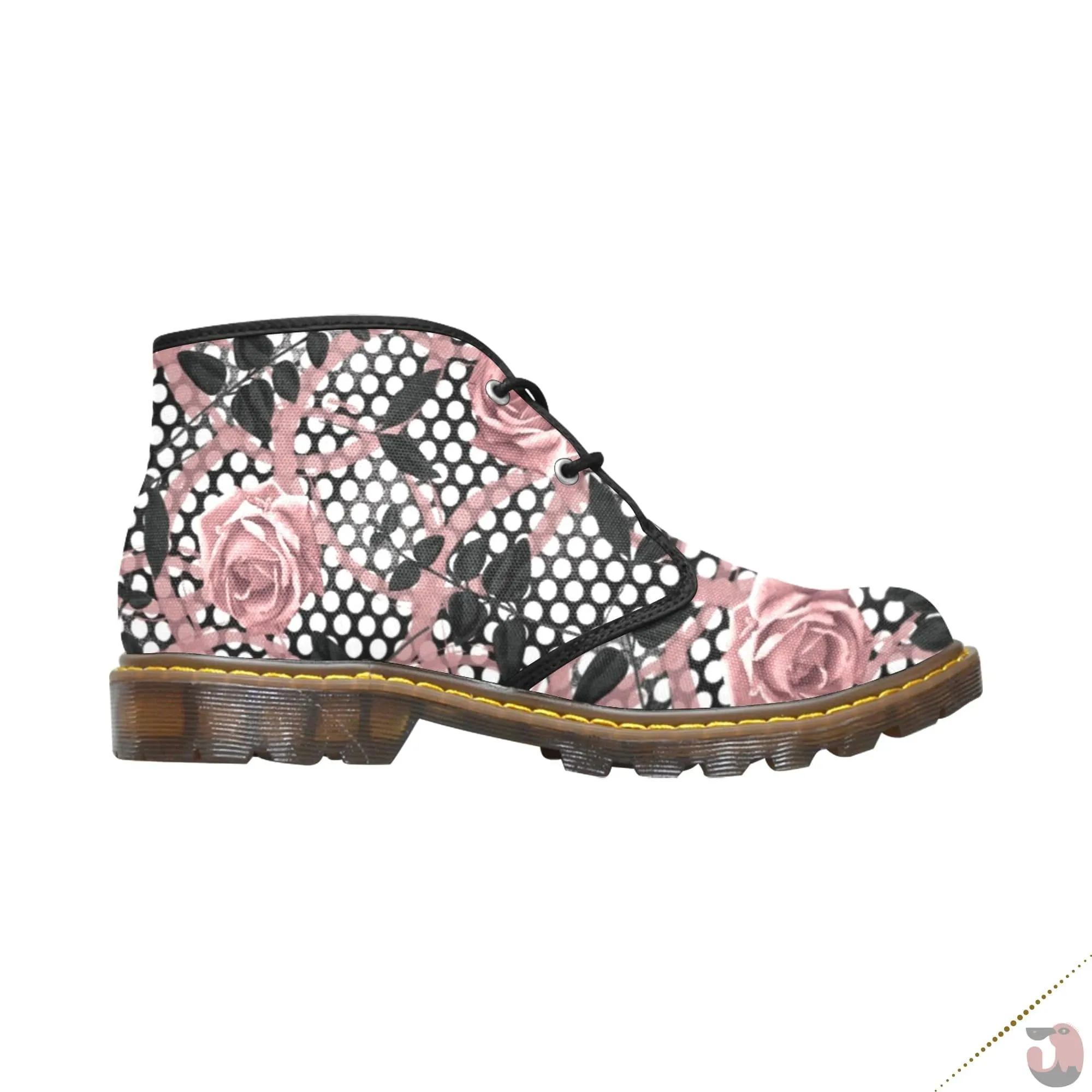 Floral Lace Chukka Ankle Boots