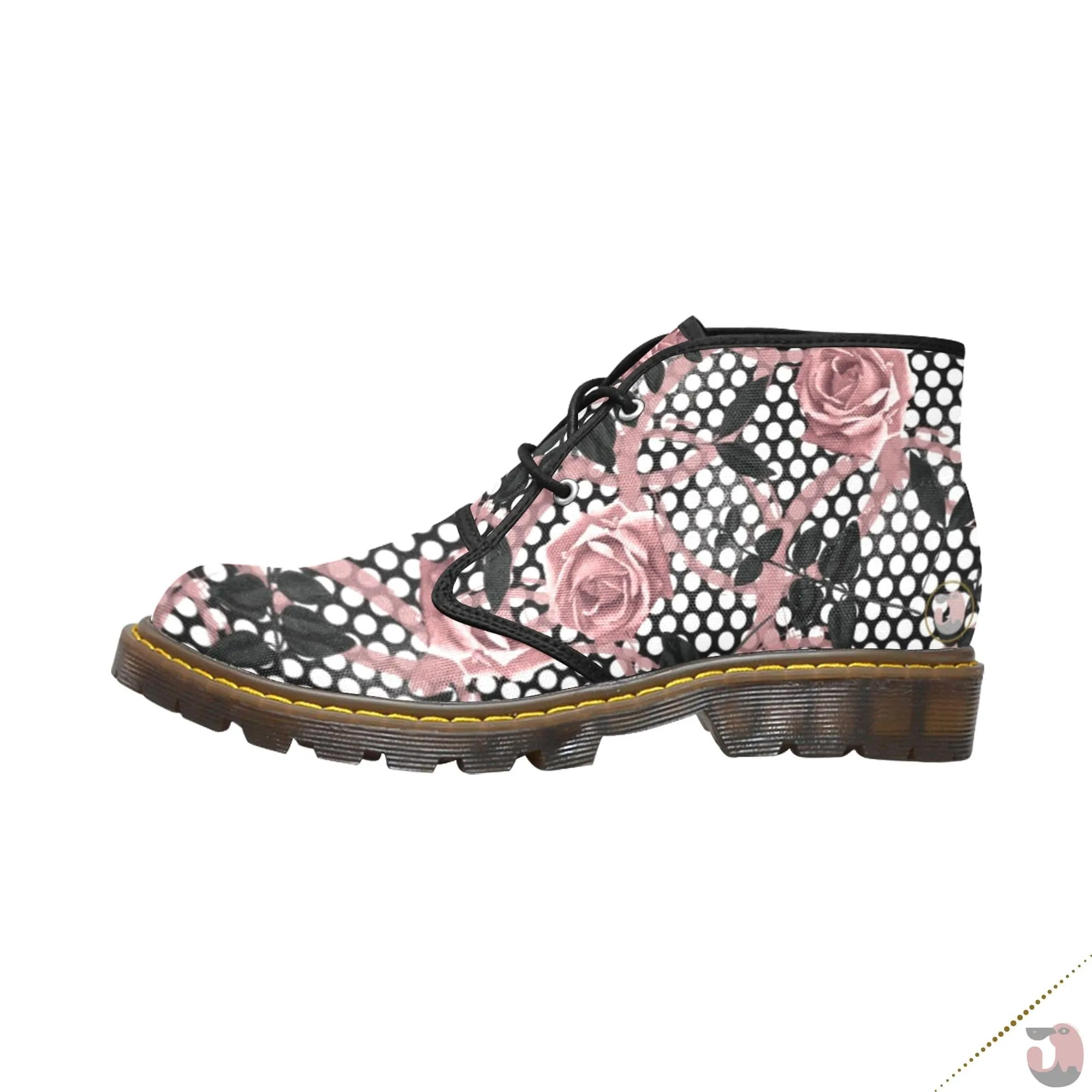 Floral Lace Chukka Ankle Boots