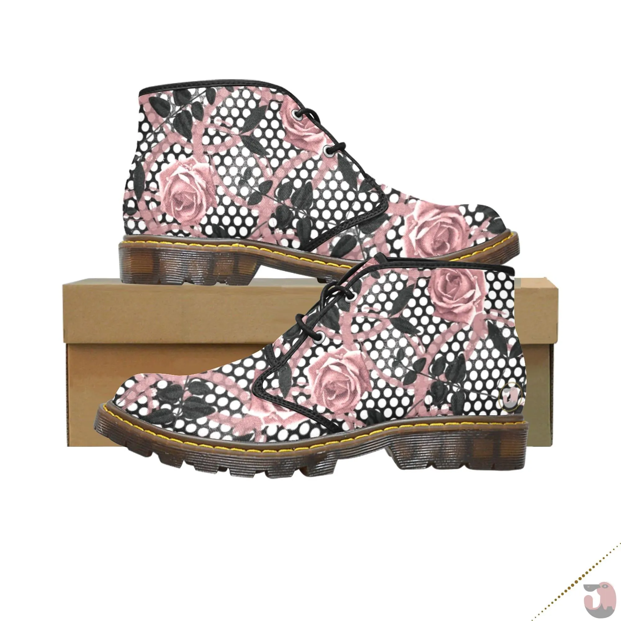 Floral Lace Chukka Ankle Boots