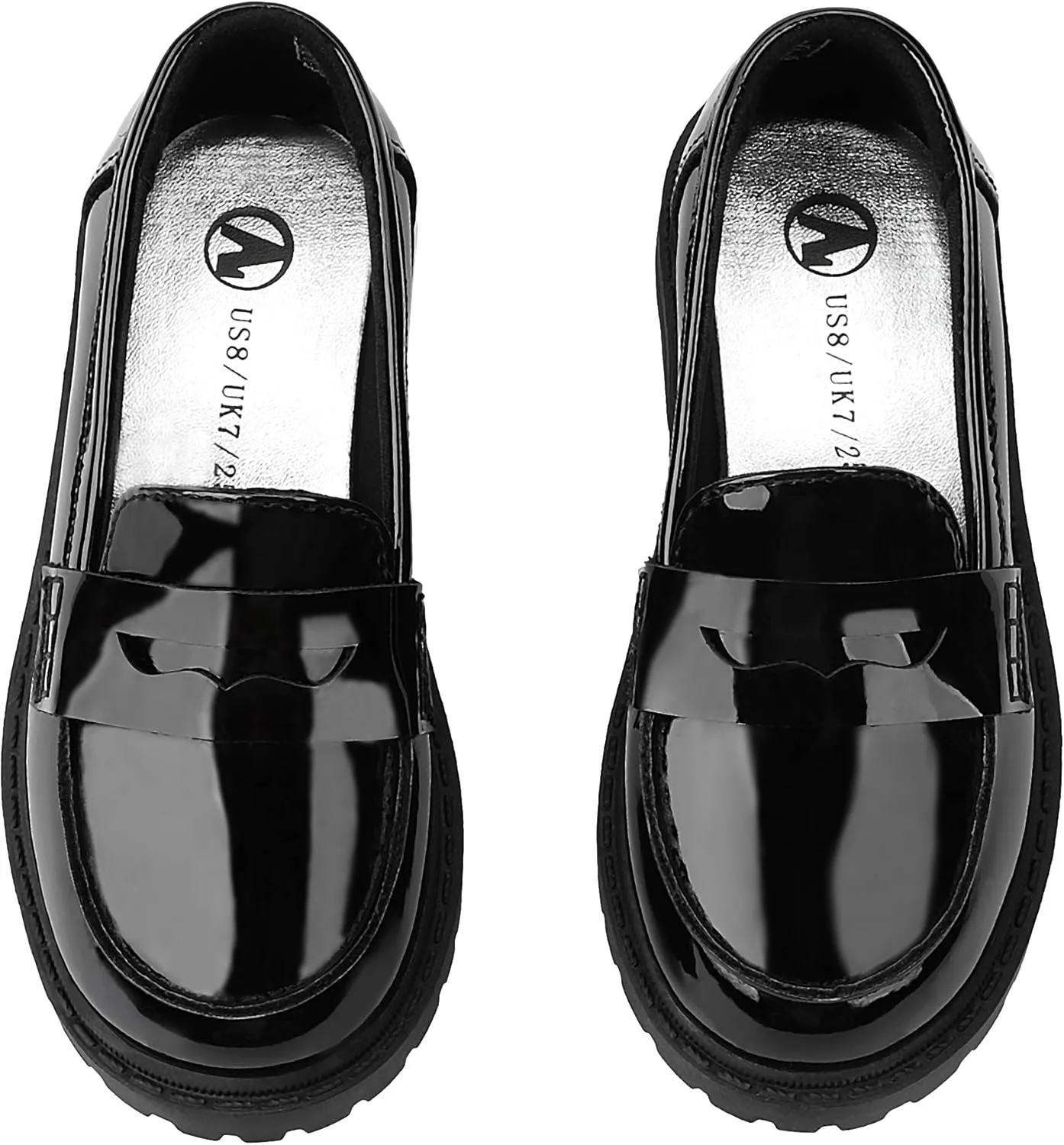 Girls Dress Shoes Chunky Loafers for Girl Platform Penny Loafers School Uniform Slip On Shoes