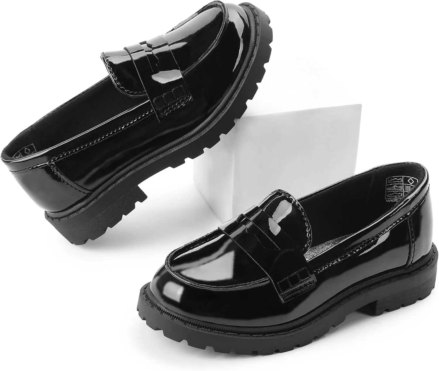 Girls Dress Shoes Chunky Loafers for Girl Platform Penny Loafers School Uniform Slip On Shoes