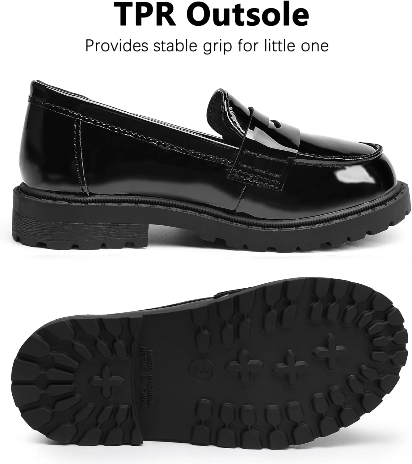 Girls Dress Shoes Chunky Loafers for Girl Platform Penny Loafers School Uniform Slip On Shoes