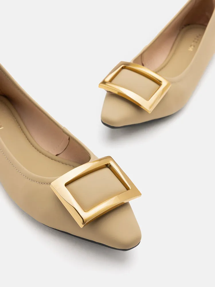 Gwyneth Brass Buckle Flats