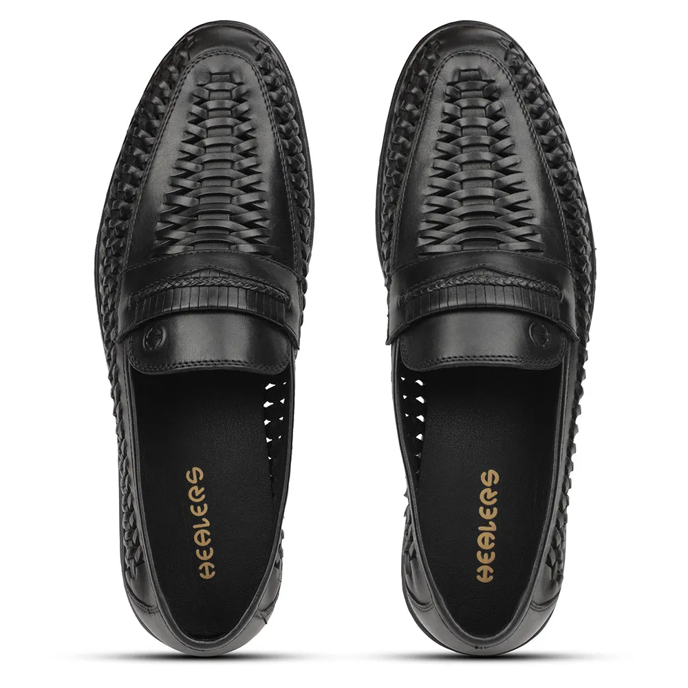 Healers Black Casual Loafers For Men ASF-5 By Liberty