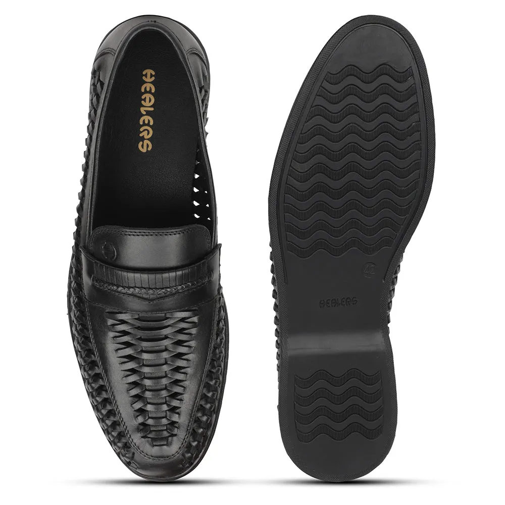 Healers Black Casual Loafers For Men ASF-5 By Liberty