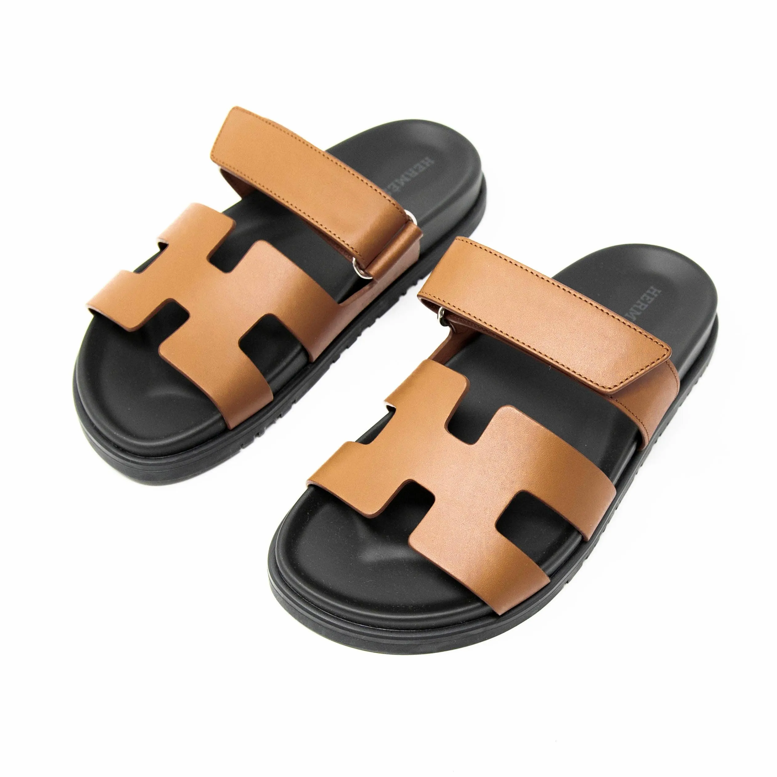 Hermes Gold Chypre Sandals 36