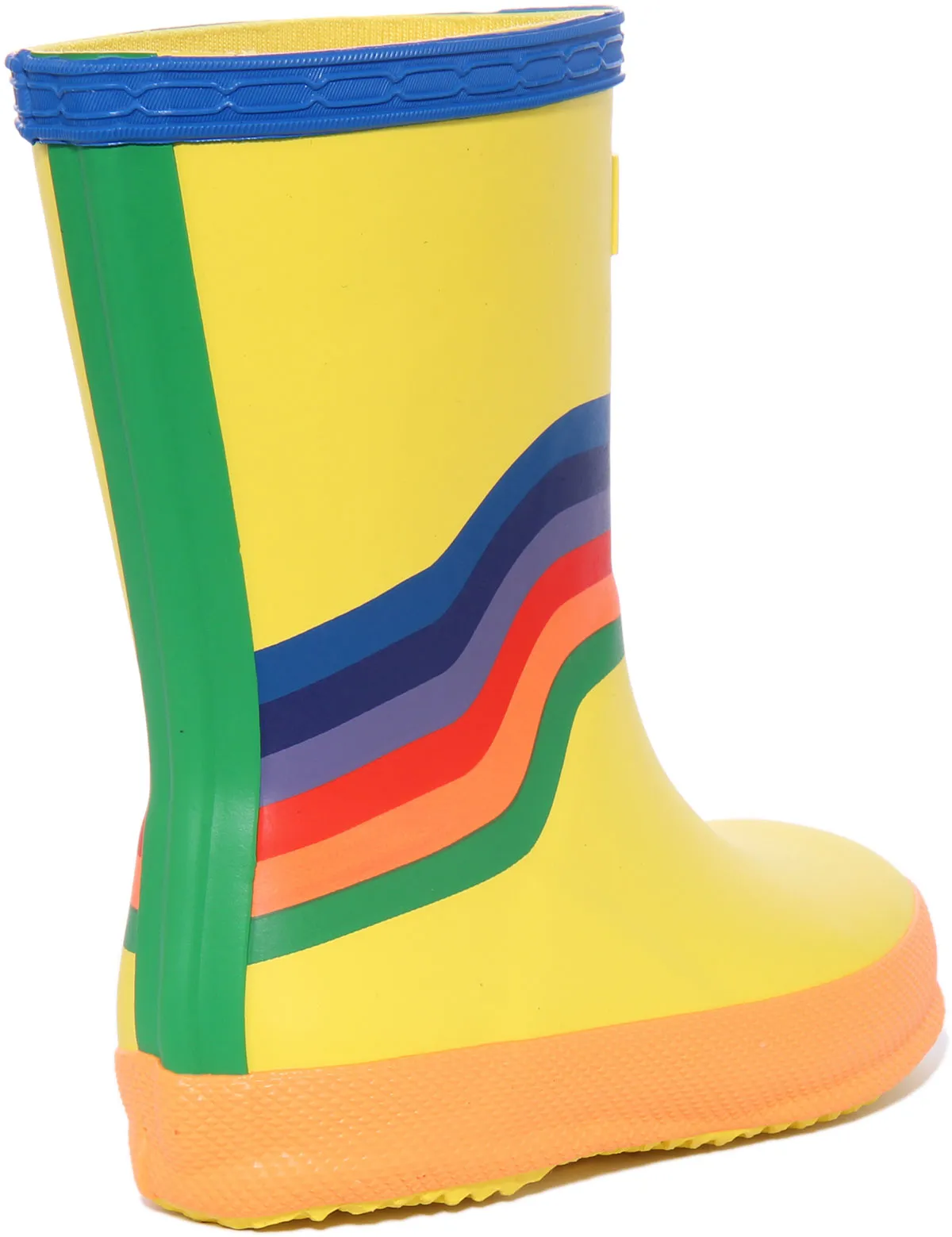 Hunter First Kids Classic Slip On In Yellow Rainbow