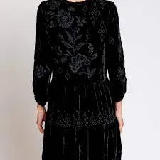 IVEY VELVET FIELD TIERED DRESS