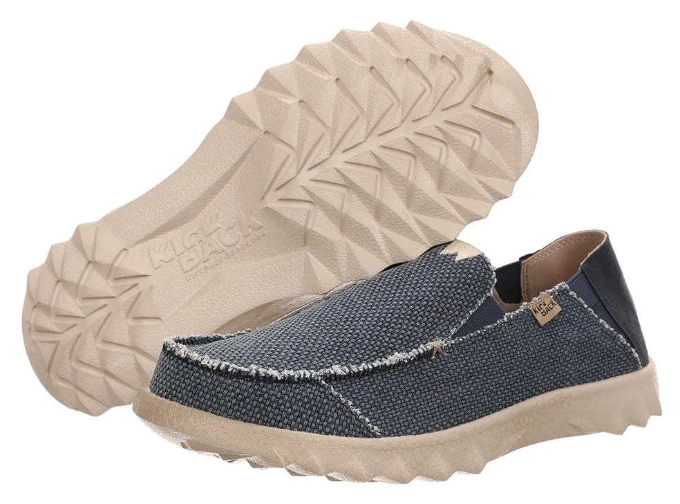Kickback Mens Couch Vibe Slip On Canvas Shoes - Navy