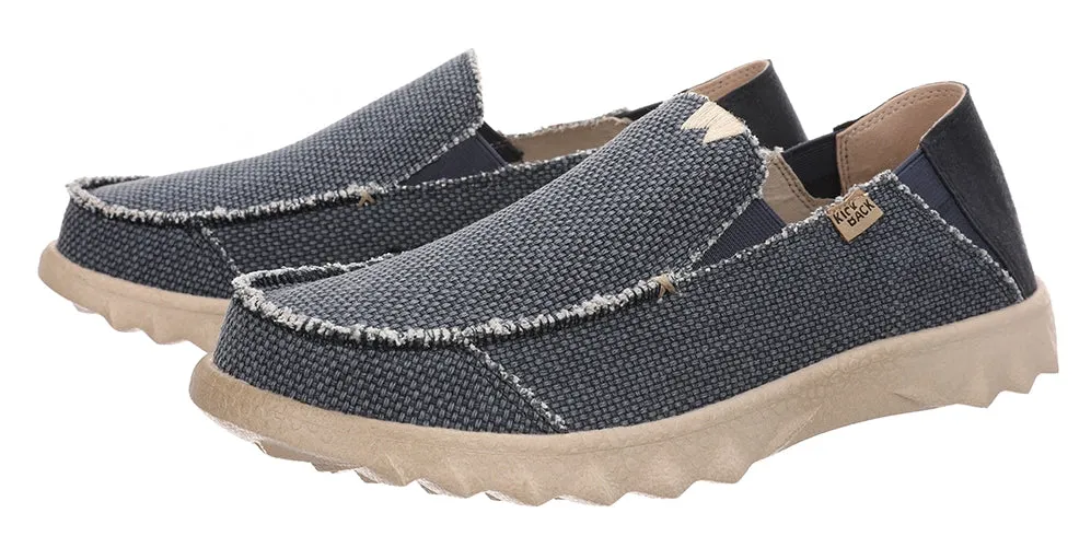Kickback Mens Couch Vibe Slip On Canvas Shoes - Navy