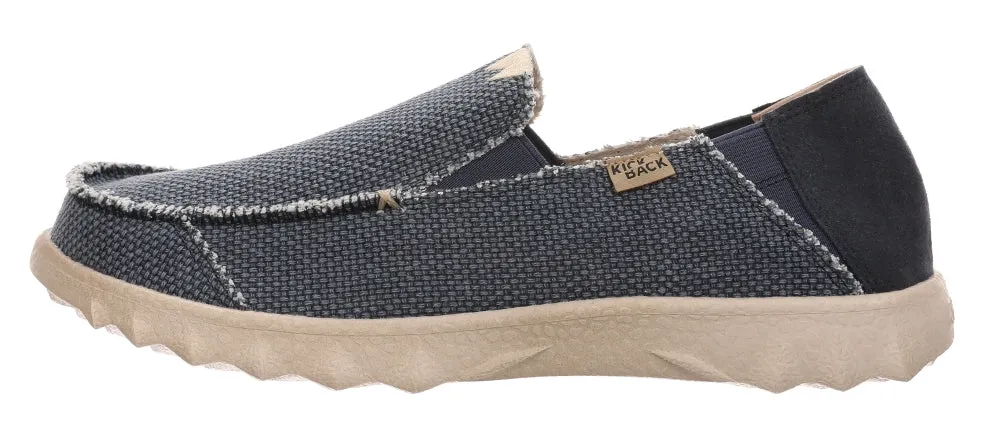 Kickback Mens Couch Vibe Slip On Canvas Shoes - Navy