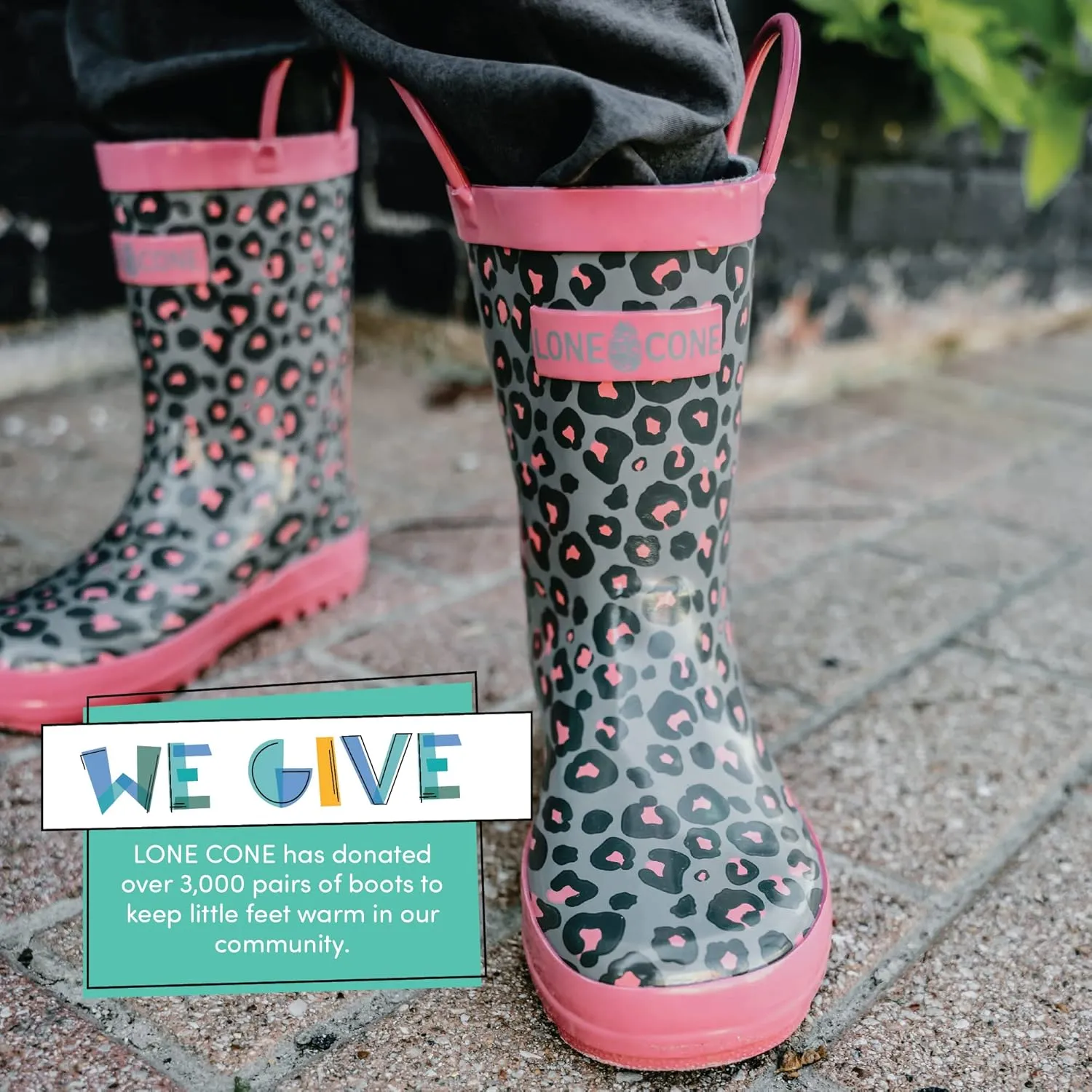 Lone Cone Kids Rain Boots for Girls & Boys  Waterproof Natural Rubber Toddler Rain Boots with Non-Slip Outsole & Easy Pull Handles  Solid, Pattern & Glitter Designs