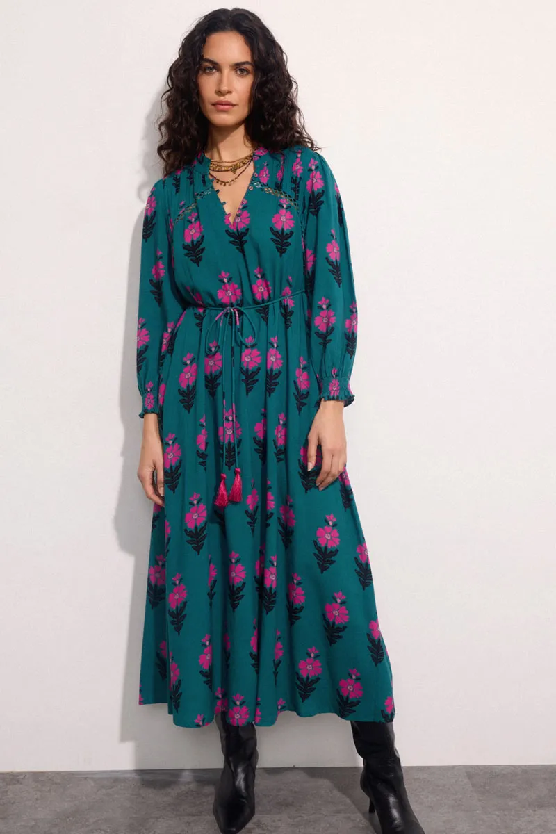Luigina Floral Print Maxi Dress