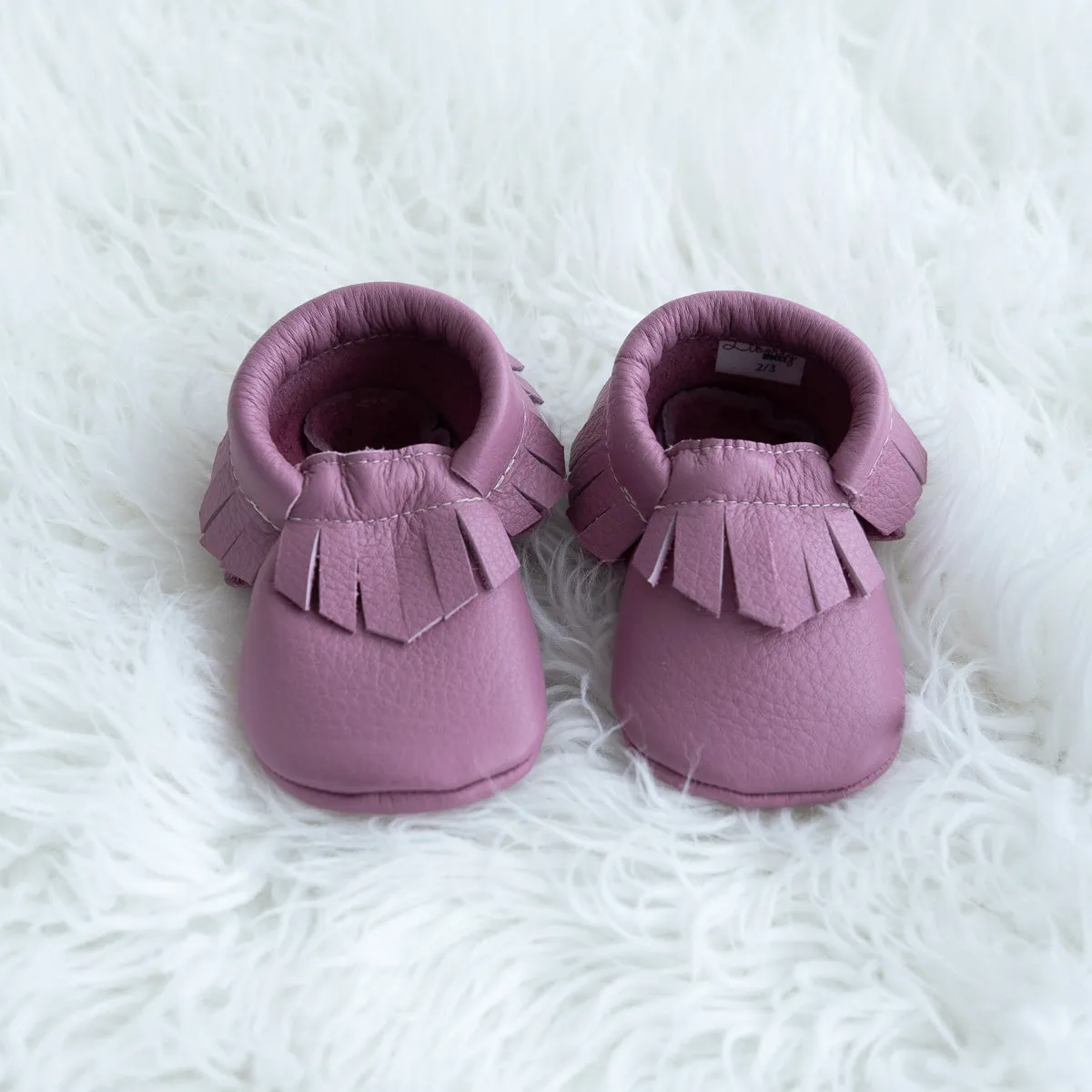 Mauve Fringe Moccasins