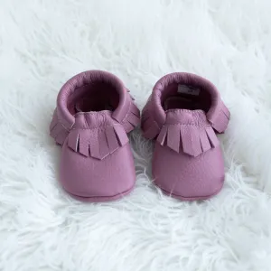 Mauve Fringe Moccasins