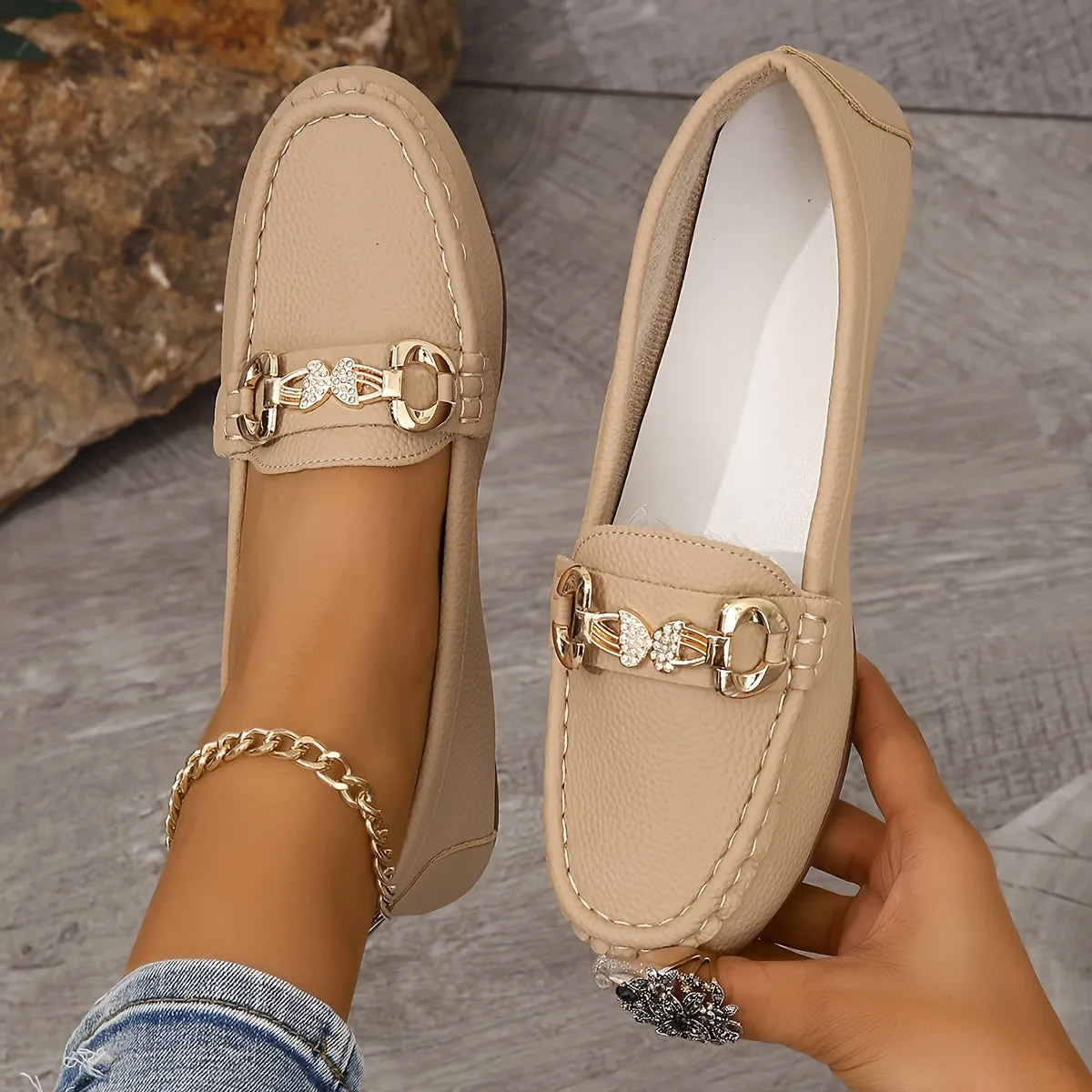 Metalen gesp - Comfortabele slip-on schoenen, anti-slip en lichtgewicht