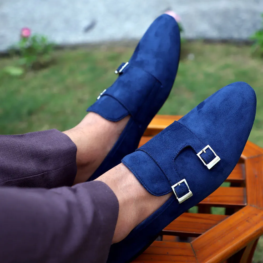 NICHE Blue Velvet Double Monk SLIP-ONS