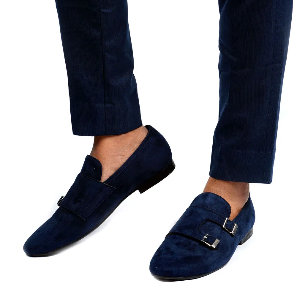 NICHE Blue Velvet Double Monk SLIP-ONS