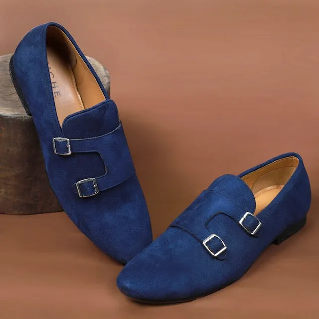NICHE Blue Velvet Double Monk SLIP-ONS