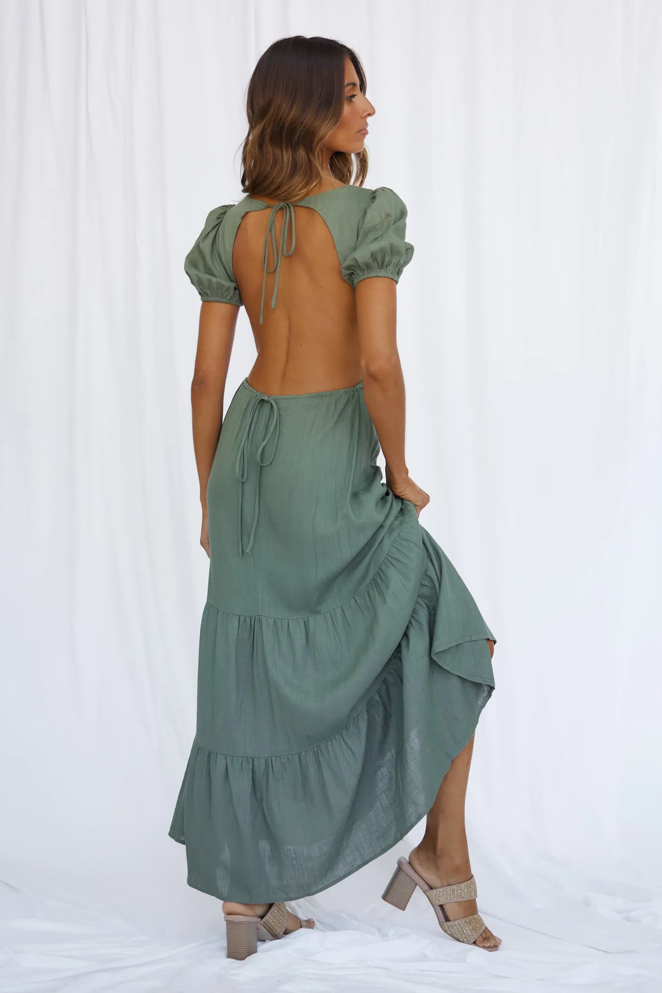 Open Promises Maxi Dress Khaki