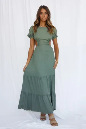 Open Promises Maxi Dress Khaki