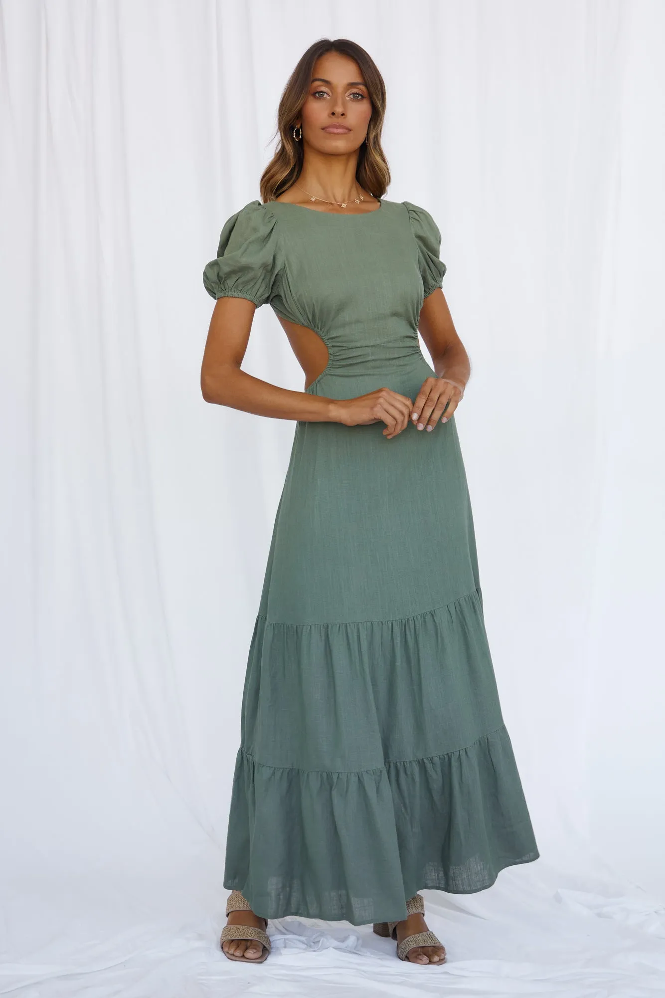 Open Promises Maxi Dress Khaki